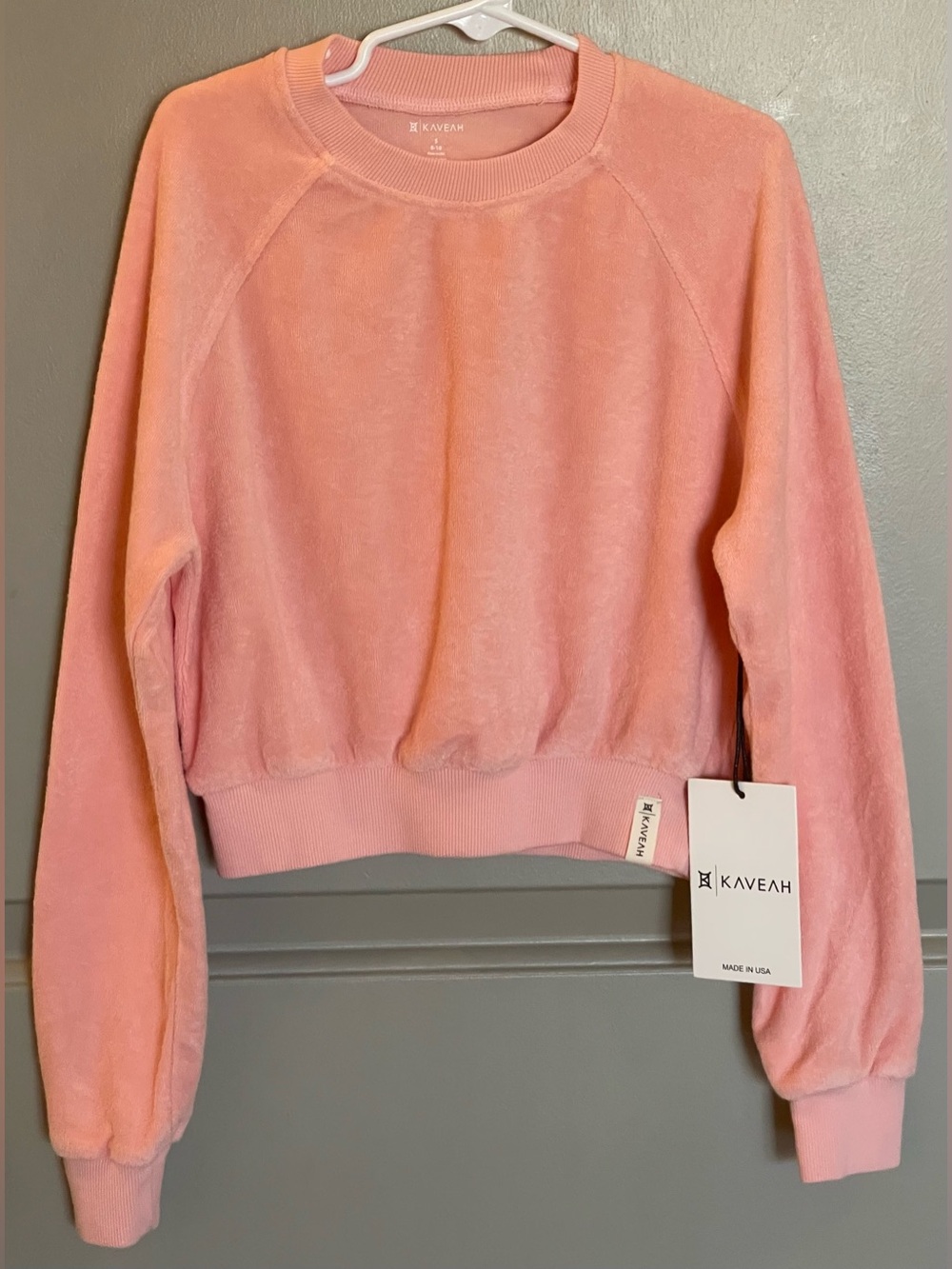 Kaveah Girls' Terry Crew Neck Sweatshirt in Petal Bloom/Pink Small 8-10 nwt